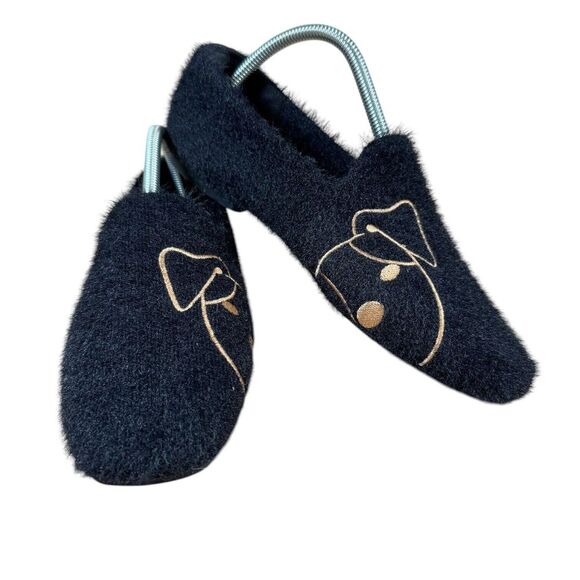 VIVAIA Samantha Square Toe Faux Mink Knit Loafers Womens 9.5 Black Dog Slip On - Picture 2 of 13